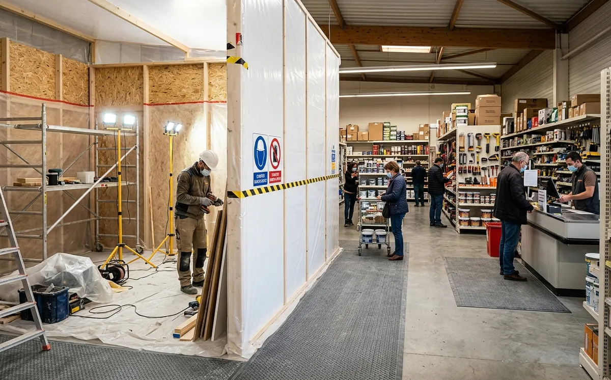 Commerce en travaux : chantier d'agencement d'un établissement recevant du public