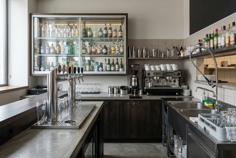 Tireuses à bière et arrière-bar réfrigéré en inox