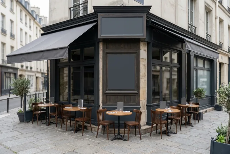 Terrasse et devanture d'un restaurant